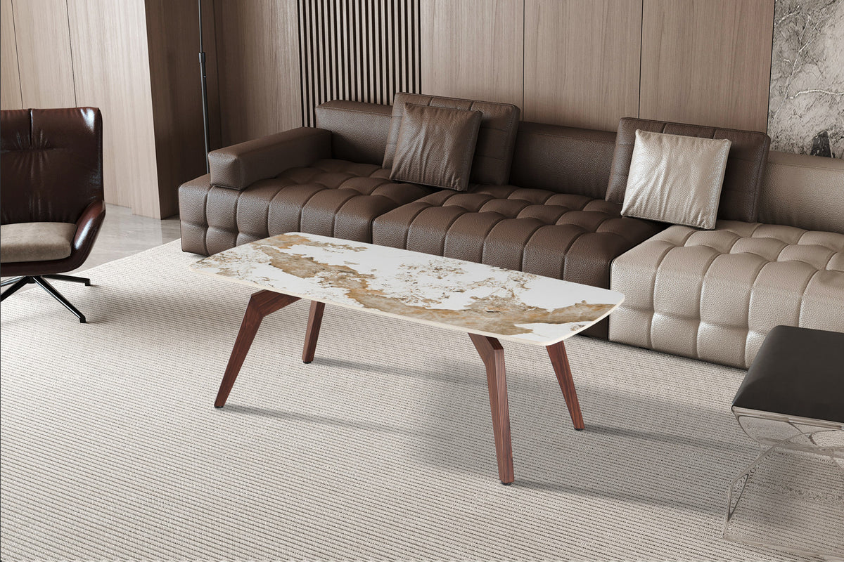 NEW - Salontafel 'Alma' 120x60 cm Glanzend Pandora - Voet walnoot (2c) - foto 2