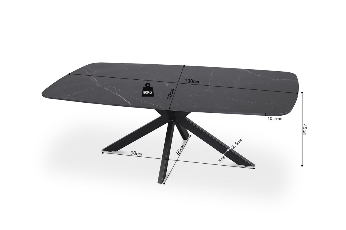 Salontafel 'Apollo' 130 cm Deens Ovaal Steen Zwart (2c) - foto 7