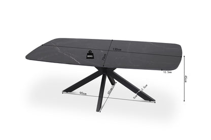 Salontafel 'Apollo' 130 cm Deens Ovaal Steen Zwart (2c) - foto 7