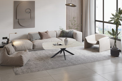 Salontafel 'Apollo' 130 cm Deens Ovaal Glanzend Steen Shakespeare Beige (2c) - foto 2