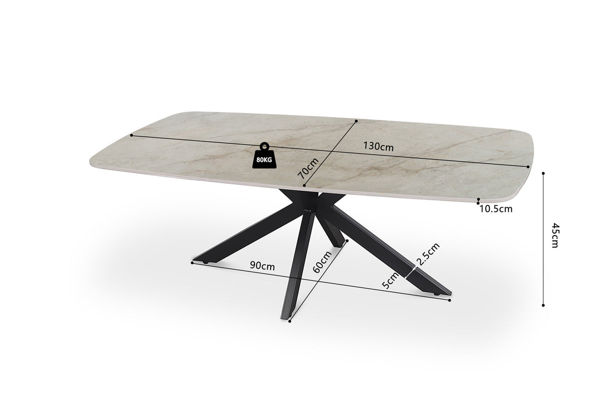 Salontafel 'Apollo' 130 cm Deens Ovaal Glanzend Steen Shakespeare Beige (2c) - foto 6