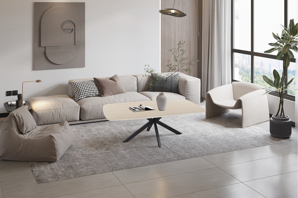 NEW - Salontafel 'Apollo' 130 cm Deens Ovaal Steen Baroque Beige (2c) - foto 2
