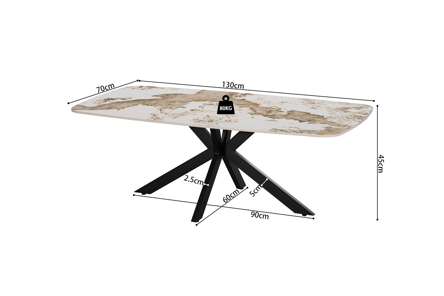NEW - Salontafel 'Apollo' 130 cm Deens Ovaal Glanzend Steen Pandora (2c) - foto 6