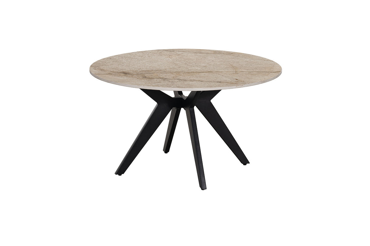 NEW - Salontafel 'Apollo' 80 cm Rond Glanzend Steen Shakespear beige (2c) - foto 4