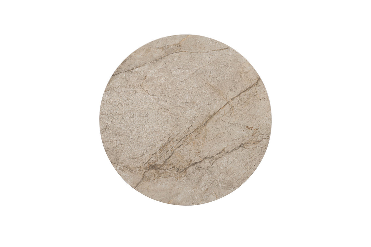 NEW - Salontafel 'Apollo' 80 cm Rond Glanzend Steen Shakespear beige (2c) - foto 5