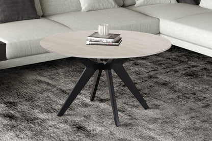 NEW - Salontafel 'Apollo' 80 cm Rond Steen Baroque Grijs (2c)