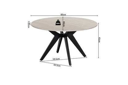 NEW - Salontafel 'Apollo' 80 cm Rond Steen Baroque Grijs (2c) - foto 6