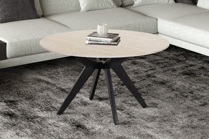 NEW - Salontafel 'Apollo' 80 cm Rond Steen Baroque beige (2c)