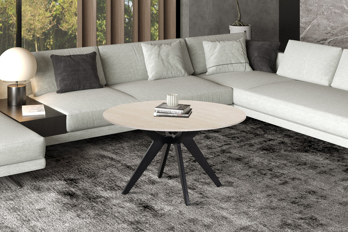 NEW - Salontafel 'Apollo' 80 cm Rond Steen Baroque beige (2c) - foto 2