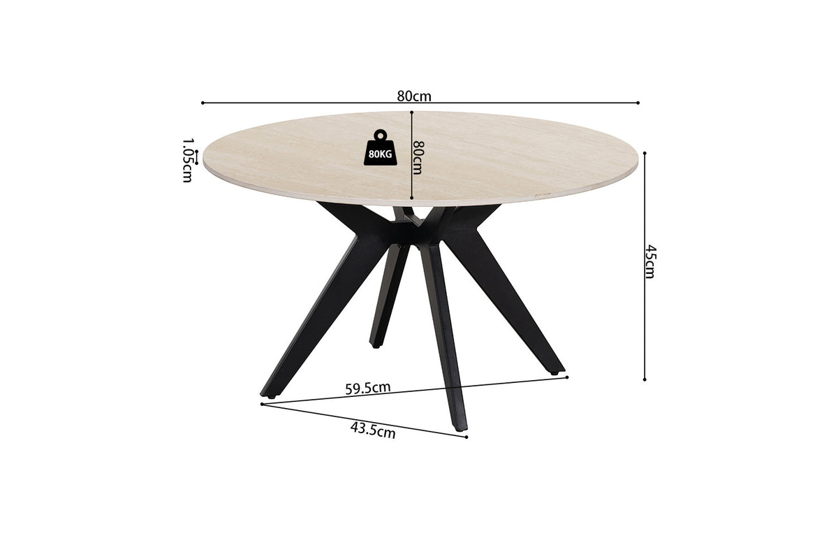 NEW - Salontafel 'Apollo' 80 cm Rond Steen Baroque beige (2c) - foto 6