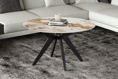 NEW - Salontafel 'Apollo' 80 cm Rond Glanzend Steen Pandora (2c)