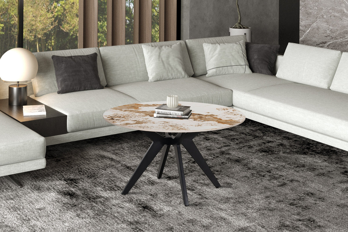 NEW - Salontafel 'Apollo' 80 cm Rond Glanzend Steen Pandora (2c) - foto 2