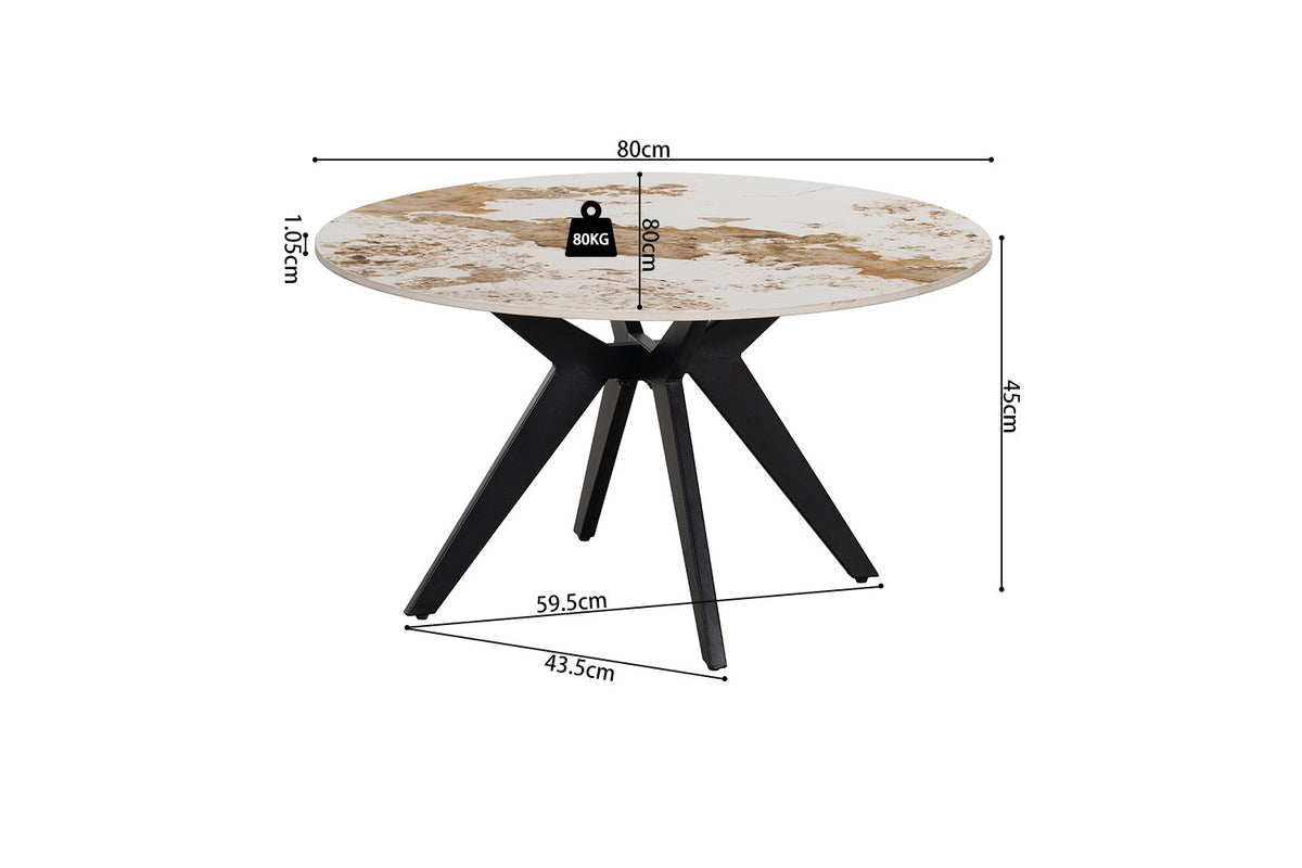 NEW - Salontafel 'Apollo' 80 cm Rond Glanzend Steen Pandora (2c) - foto 6