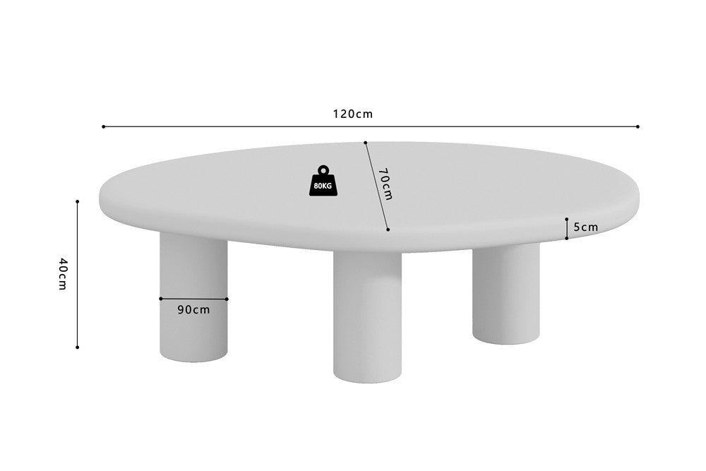 Salontafel 'Tavira' 120 cm Cement Ecru (2c) - foto 7