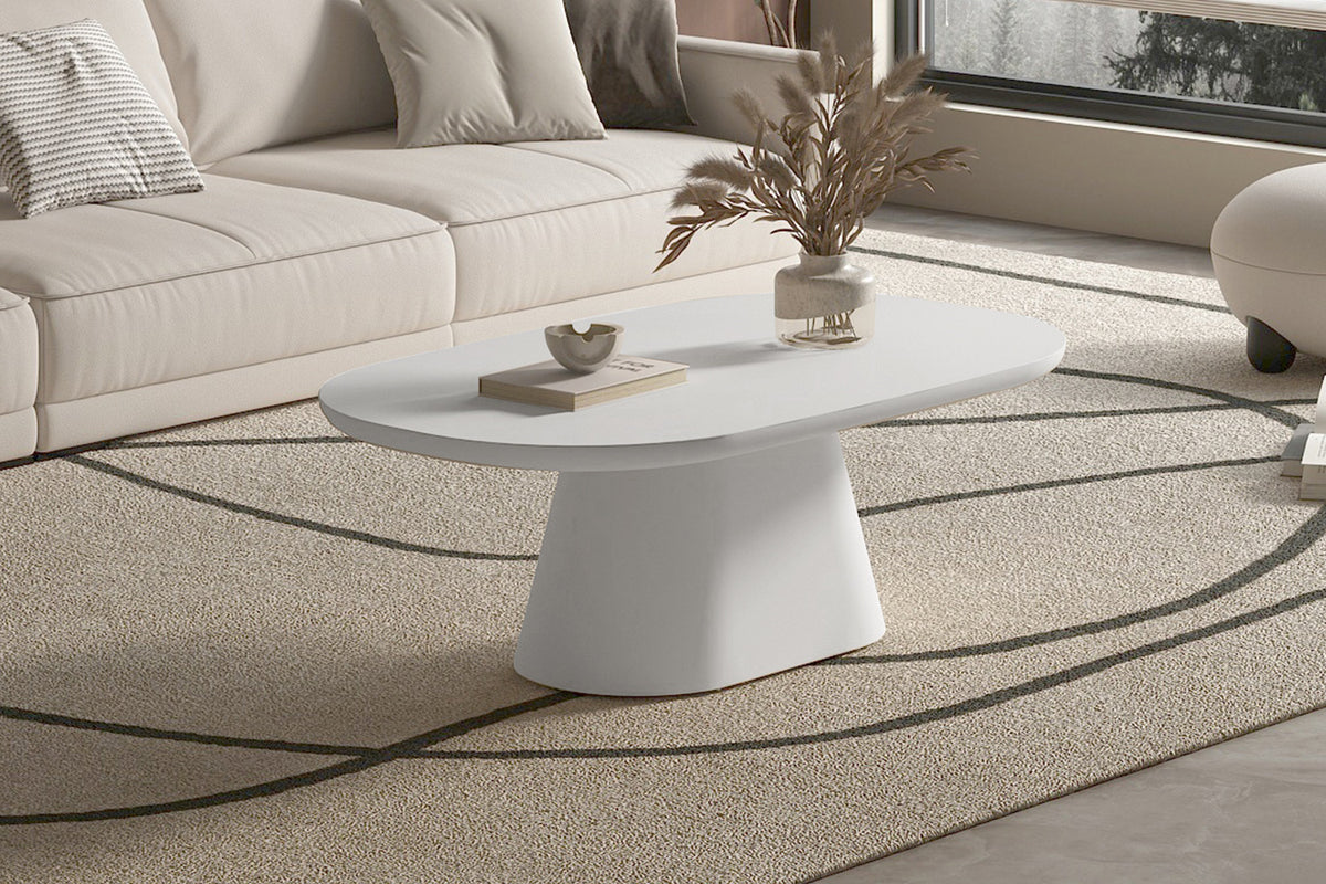 Salontafel 'Tavira' 120 cm Ovaal Cement Ecru (2c)