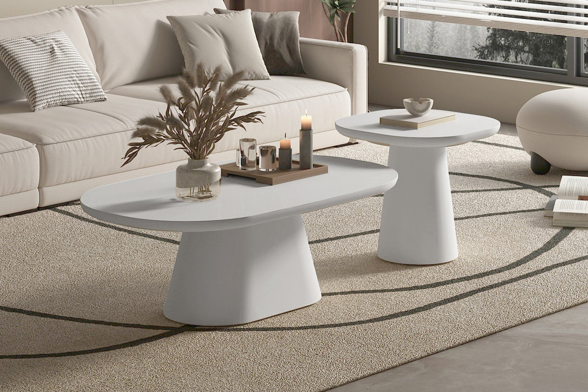 Salontafel 'Tavira' 120 cm Ovaal Cement Ecru (2c) - foto 2