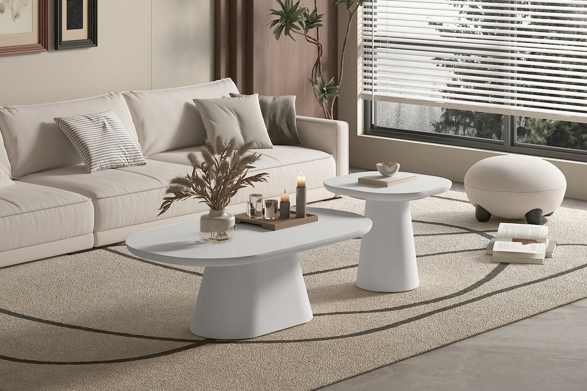 Salontafel 'Tavira' 120 cm Ovaal Cement Ecru (2c) - foto 3