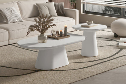 Salontafel 'Tavira' 55 cm Ovaal Cement Ecru (2c) - foto 2