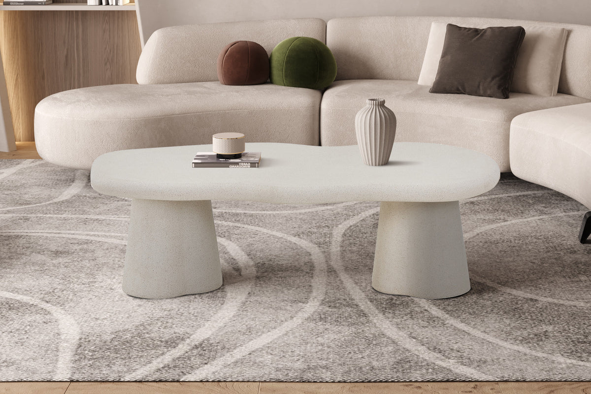 Salontafel 'Faro' 130 cm Organisch Cement (2c)