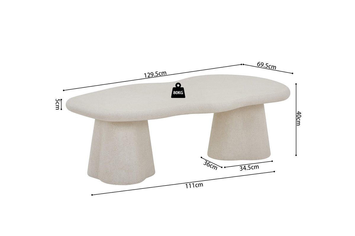 Salontafel 'Faro' 130 cm Organisch Cement (2c) - foto 10