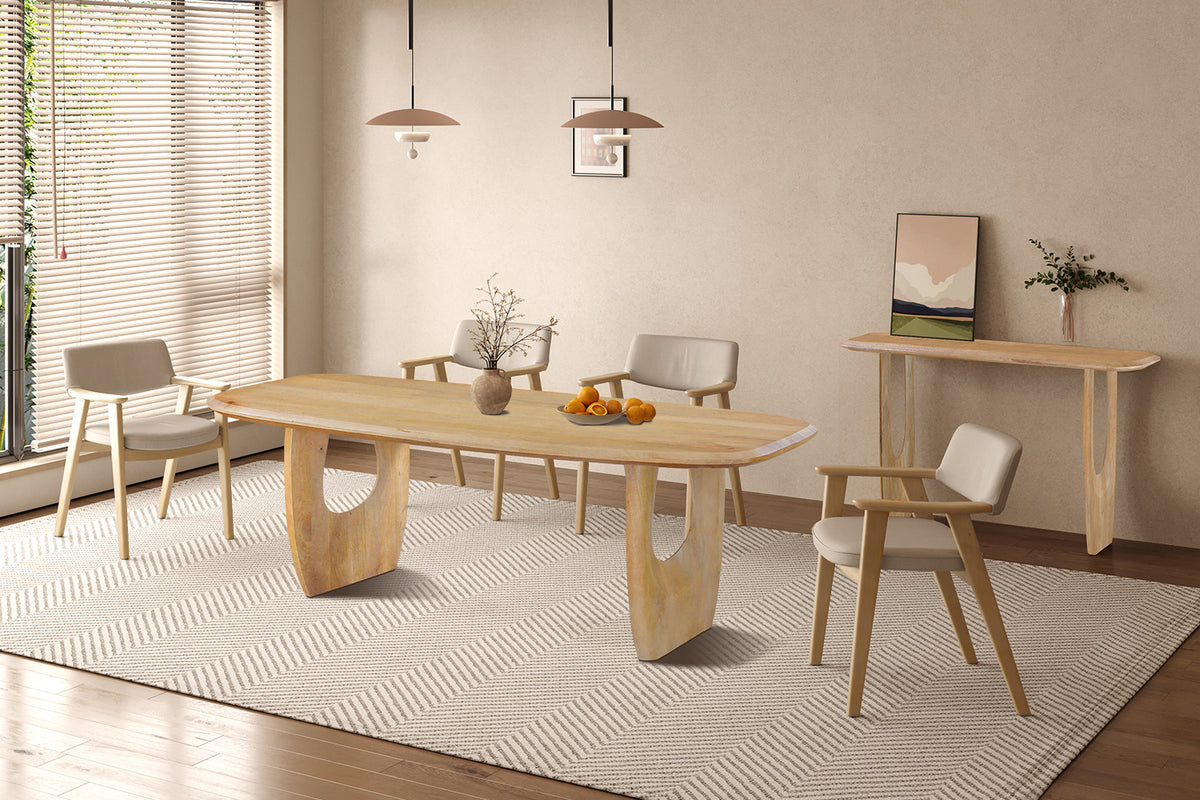 NEW - Console 'Braga' Deens Ovaal Mango hout Amandel (1c) - foto 3