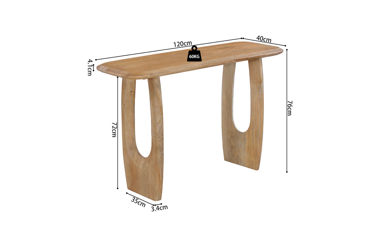 NEW - Console 'Braga' Deens Ovaal Mango hout Amandel (1c) - foto 8