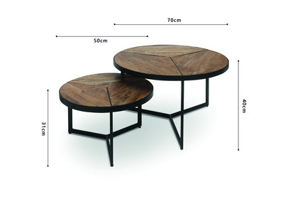 Salontafel 'Laveu' 2-delig Mango hout (1c) - foto 6