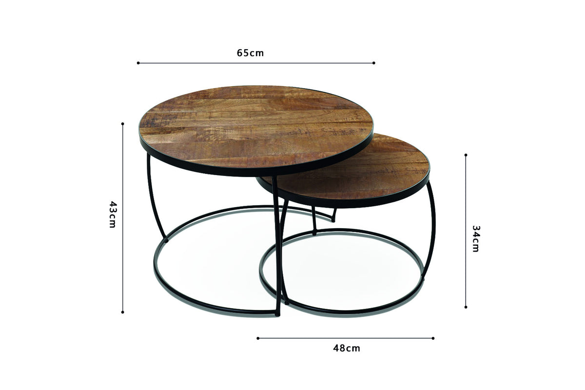 Salontafel 'Lars' 2-delig Mango hout (1c) - foto 6