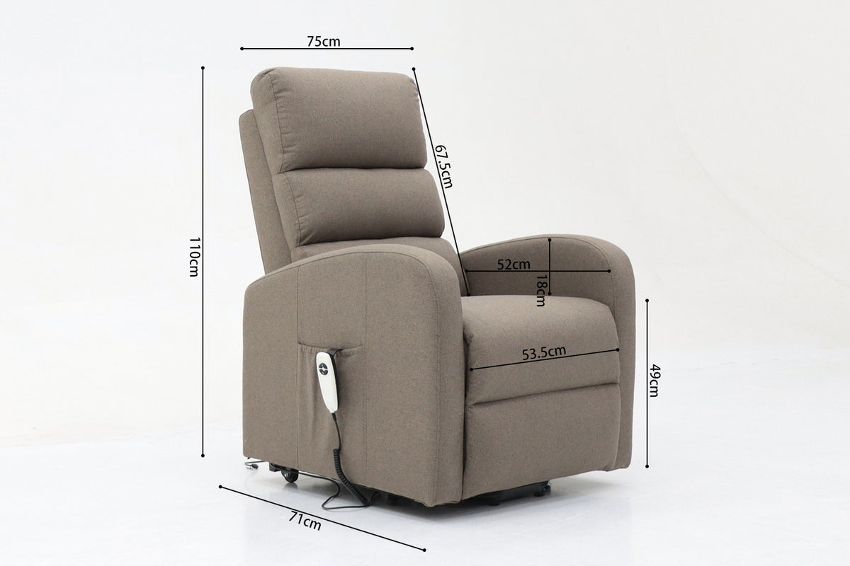 Electrische relax met lift 'Bruges' Stof Taupe (1c) - foto 9