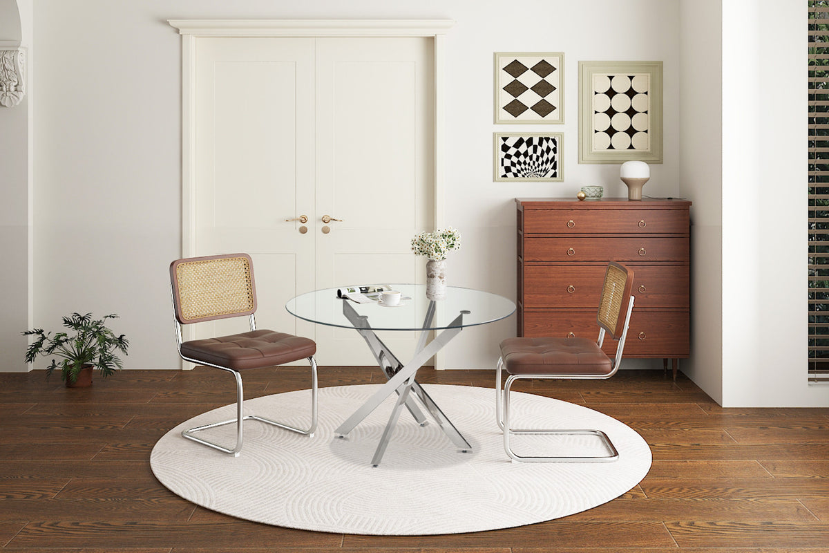 Tafel 'Lasi' 120 cm Rond Glas, Poten Chroom (2c) - foto 3