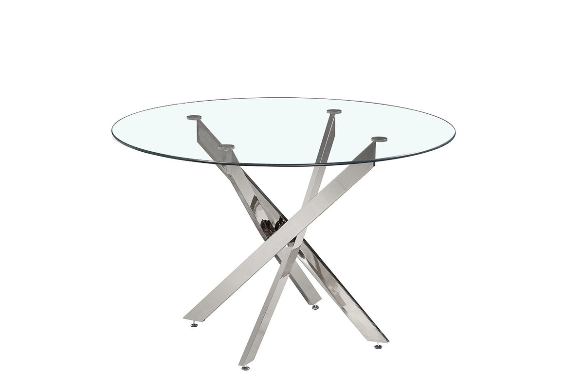 Tafel 'Lasi' 120 cm Rond Glas, Poten Chroom (2c) - foto 4