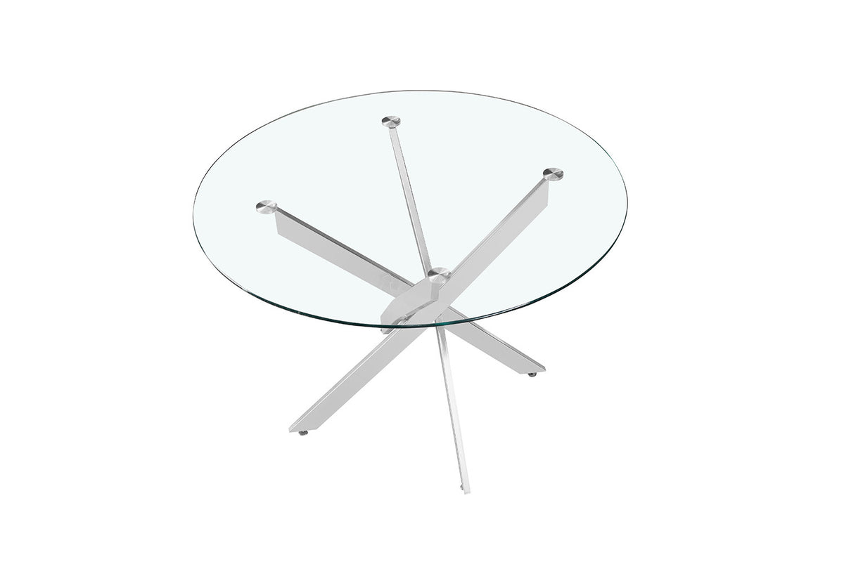 Tafel 'Lasi' 120 cm Rond Glas, Poten Chroom (2c) - foto 5
