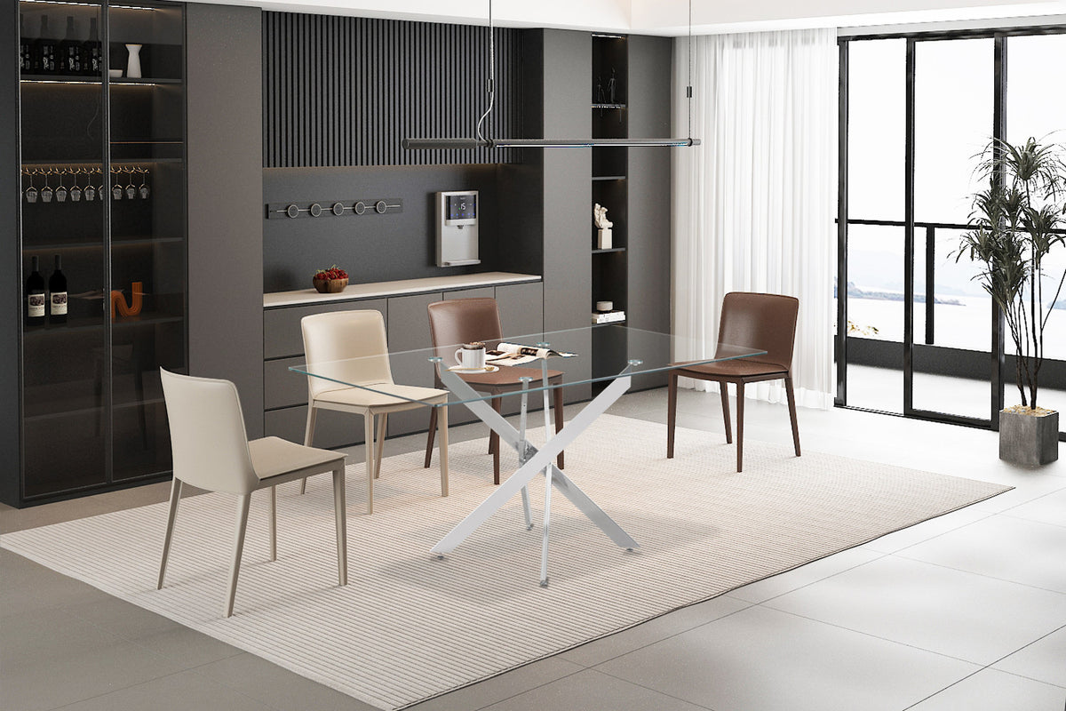 Tafel 'Lasi' 160 cm Glas, Poten Chroom (2c) - foto 3