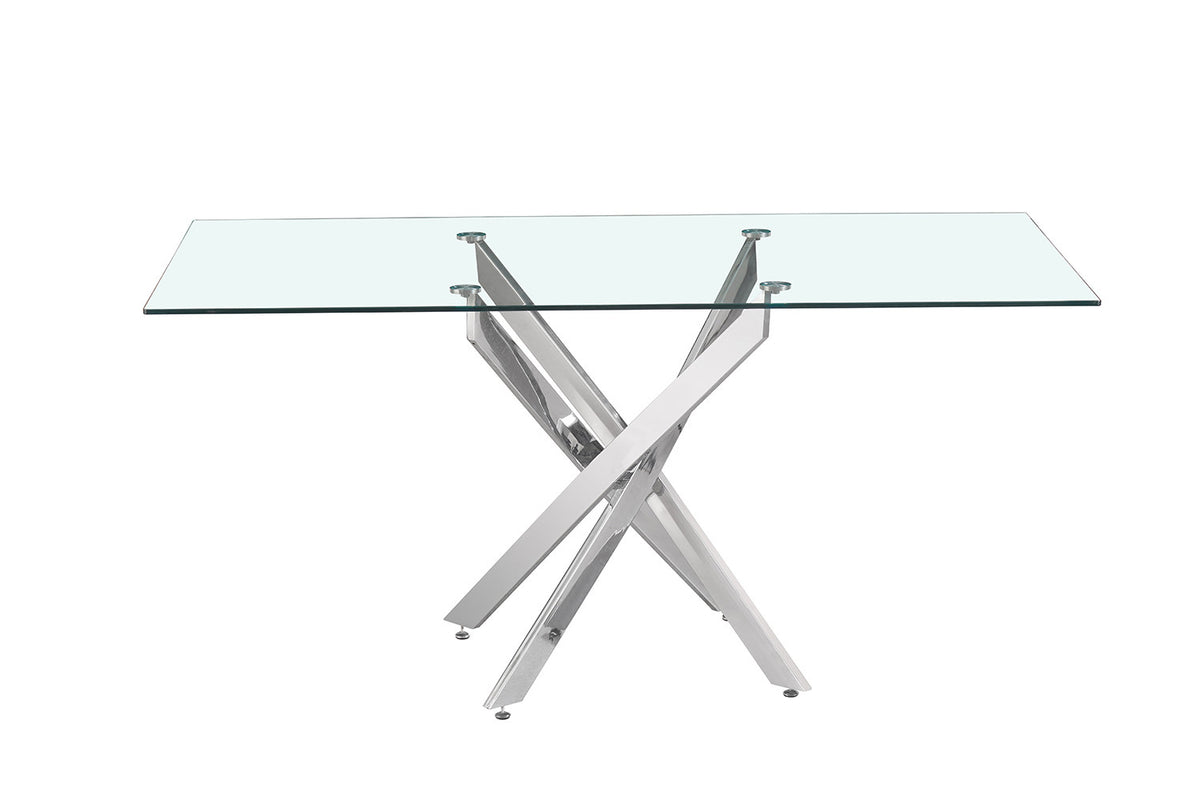 Tafel 'Lasi' 160 cm Glas, Poten Chroom (2c) - foto 4