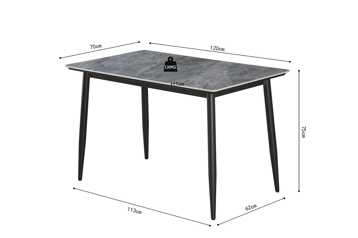 Tafel 'Kenzo' 120 cm Rechthoekig Steen Grijs (2c) - foto 14