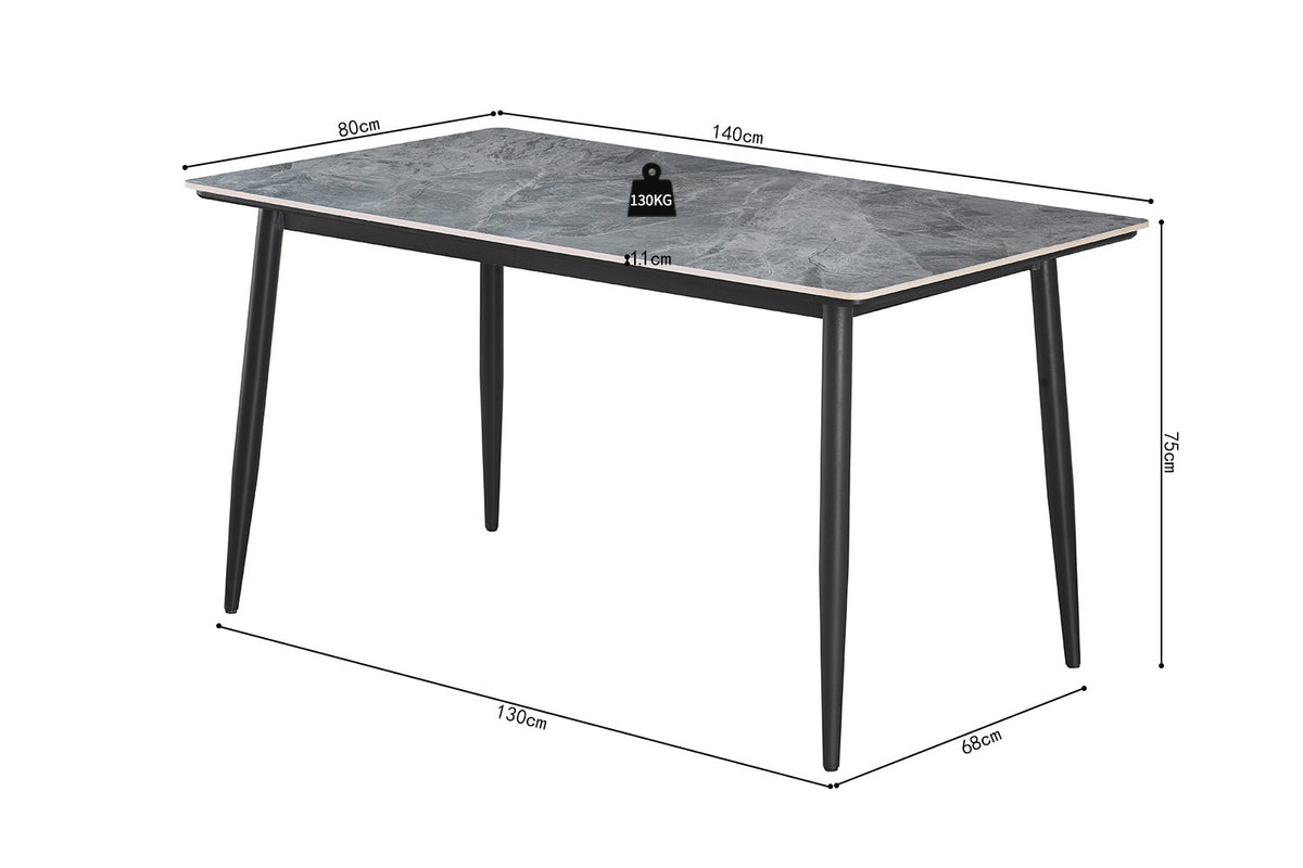 Tafel 'Kenzo' 140 cm Rechthoekig Steen Grijs (2c) - foto 14