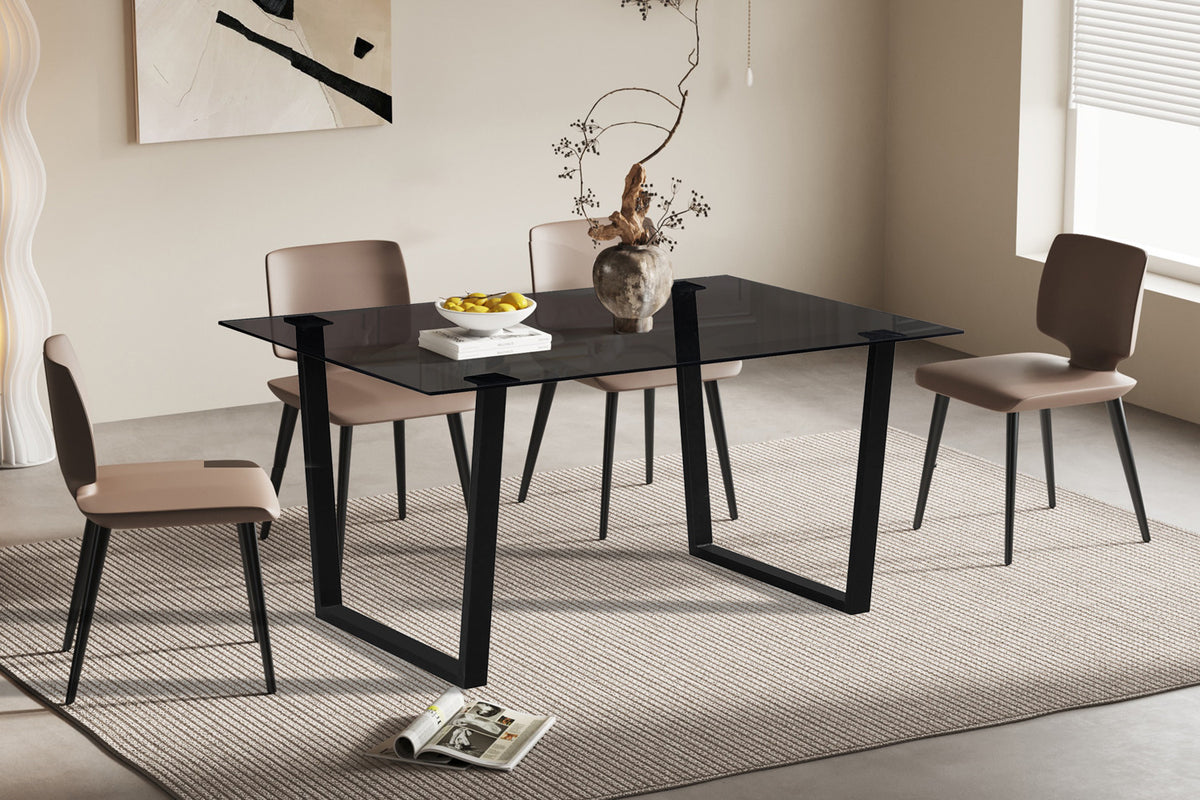 NEW - Tafel 'Boaz' 150 cm Rechthoekig Glas (2c)
