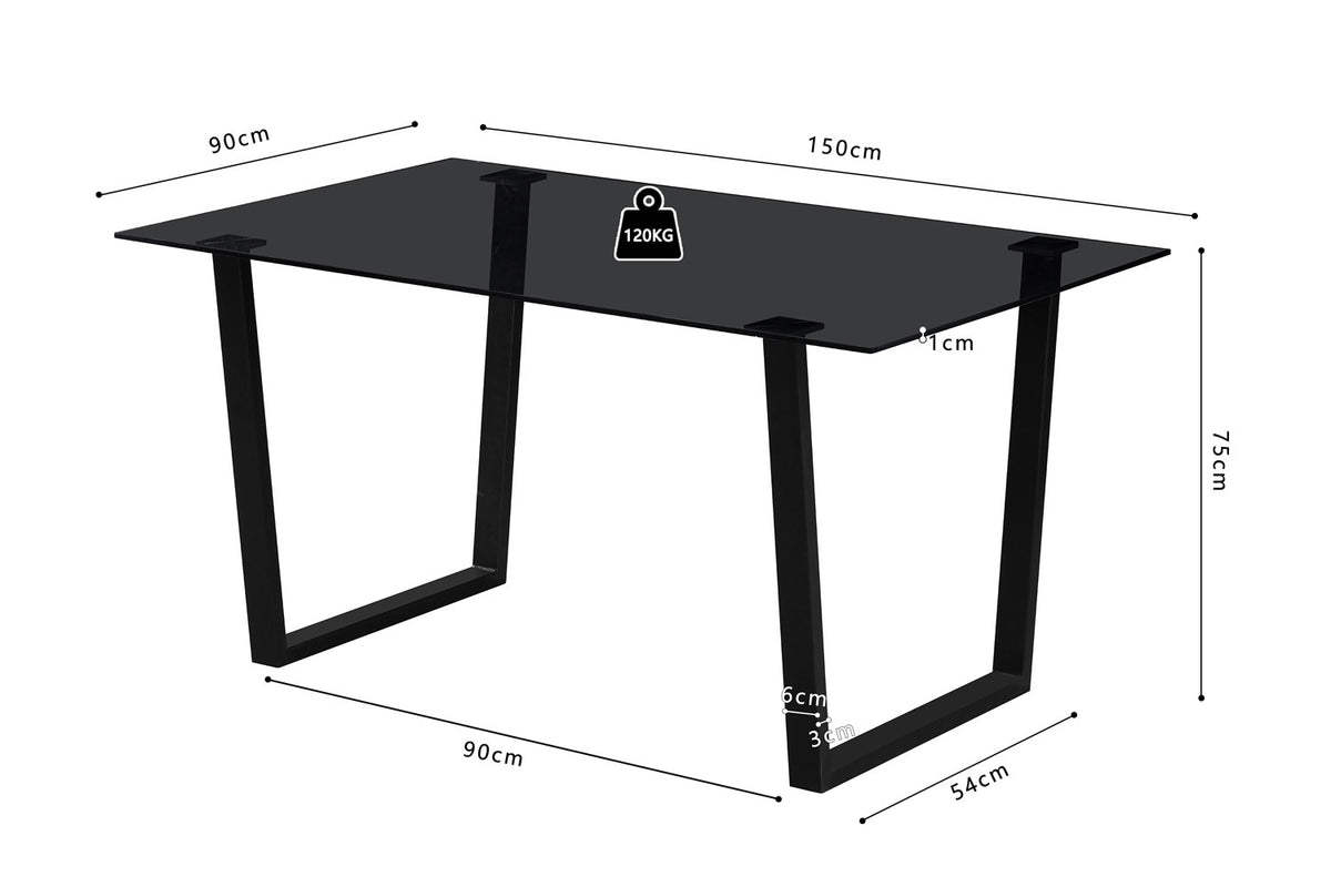 NEW - Tafel 'Boaz' 150 cm Rechthoekig Glas (2c) - foto 8