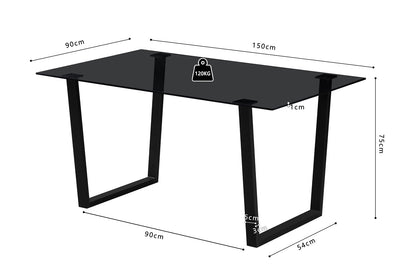 NEW - Tafel 'Boaz' 150 cm Rechthoekig Glas (2c) - foto 8