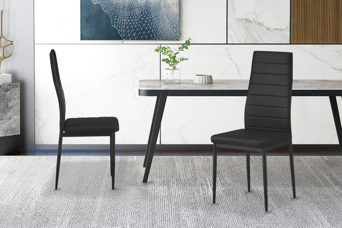 Set van 4 stoelen 'Cato/Kenzo' PU Zwart (1c)