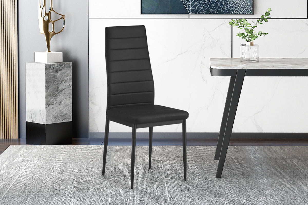Set van 4 stoelen 'Cato/Kenzo' PU Zwart (1c) - foto 2