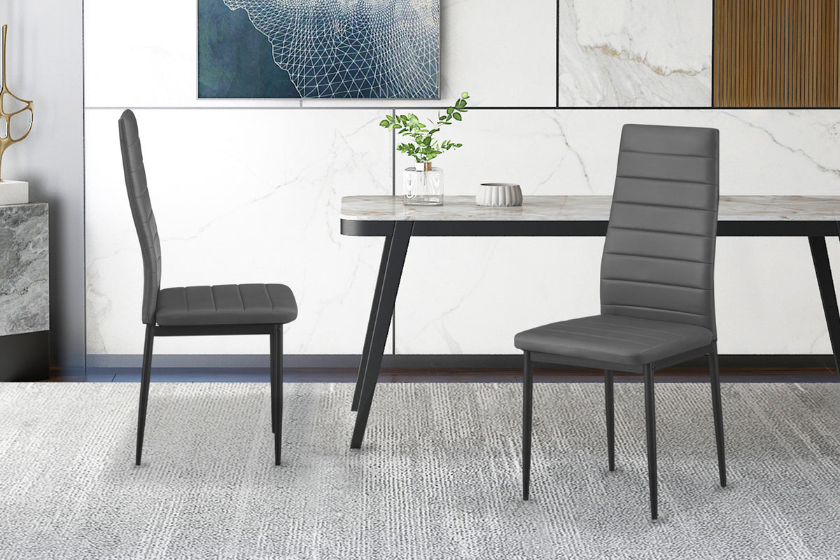 Set van 4 stoelen 'Cato/Kenzo' PU Grijs (1c)