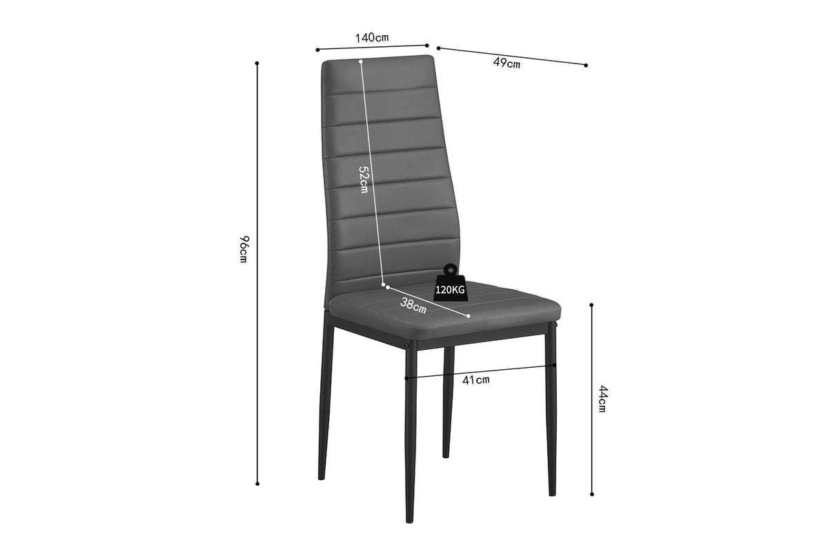 Set van 4 stoelen 'Cato/Kenzo' PU Grijs (1c) - foto 11