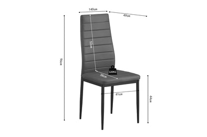 Set van 4 stoelen 'Cato/Kenzo' PU Grijs (1c) - foto 11