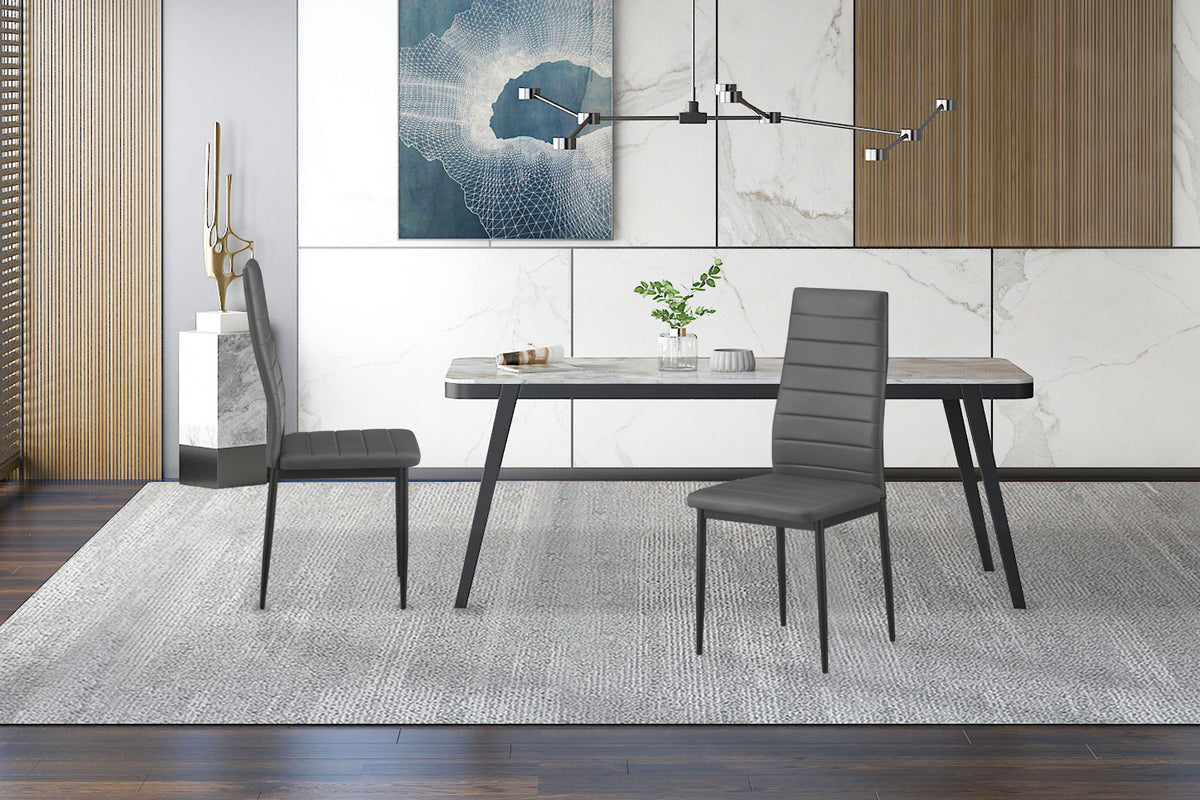 Set van 4 stoelen 'Cato/Kenzo' PU Grijs (1c) - foto 3