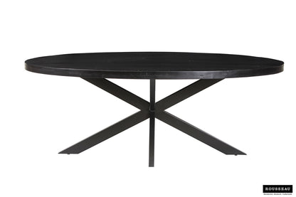 SALE - Tafel 'Alexa' 200 cm Ovaal Mango hout zwart (2c) - foto 2