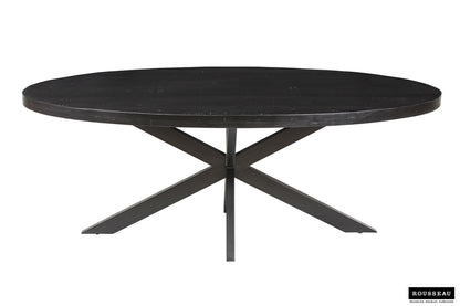 SALE - Tafel 'Alexa' 200 cm Ovaal Mango hout zwart (2c) - foto 3