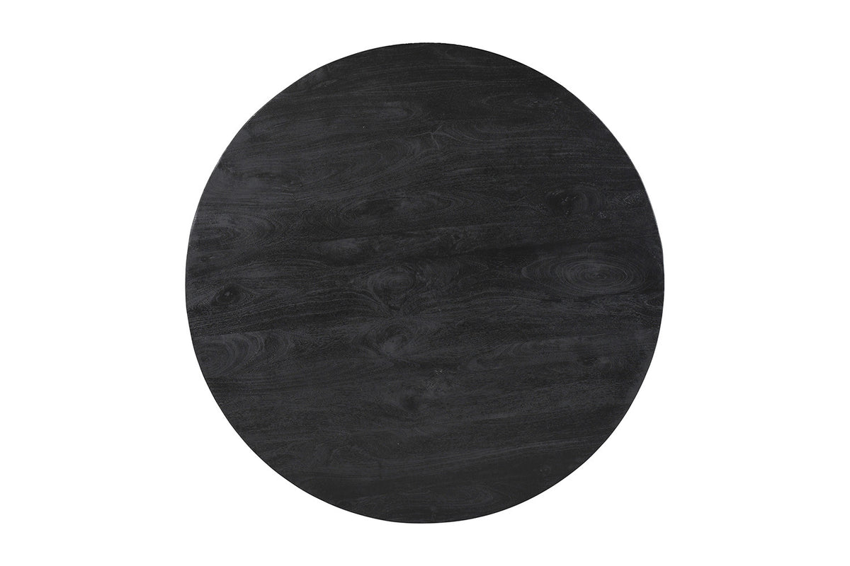 Tafel 'Tommy' 130 cm Rond Mango hout  Zwart (2c) - foto 5
