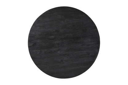 Tafel 'Tommy' 130 cm Rond Mango hout  Zwart (2c) - foto 5