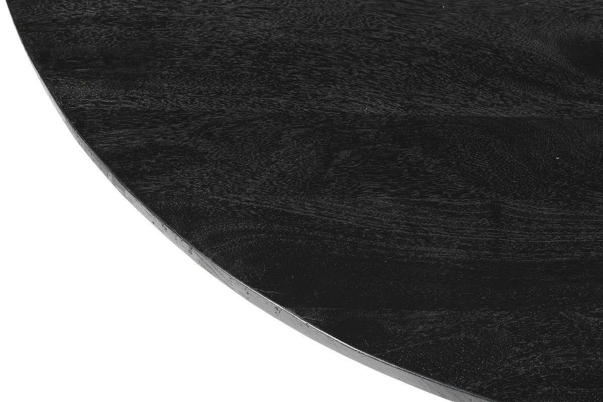 Tafel 'Tommy' 130 cm Rond Mango hout  Zwart (2c) - foto 6